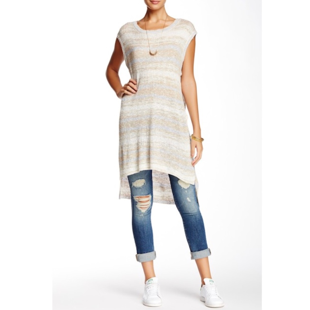 Free People Sunny Days Striped Knit Tunic - Picture 3 of 8